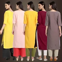 Fancy Crepe Kurtis For Women Pack Of 5-thumb1