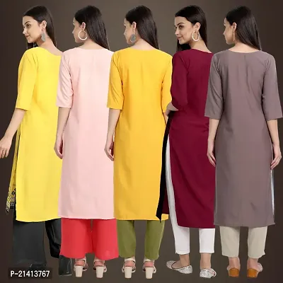 Fancy Crepe Kurtis For Women Pack Of 5-thumb2