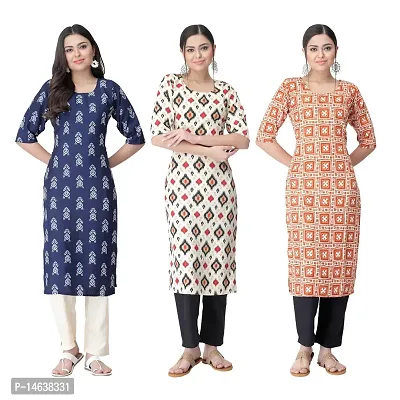 New Crepe Combo Printed Kurtis For Women Pack Of 3