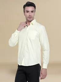 Reliable Yellow Cotton Solid Long Sleeves Formal Shirt For Men-thumb1