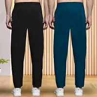 Stylish Multicoloured Lycra Regular Track Pants For Men Pack Of 2-thumb1