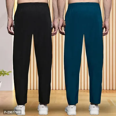 Stylish Multicoloured Lycra Regular Track Pants For Men Pack Of 2-thumb2