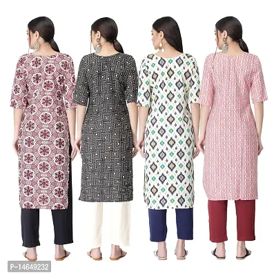 New Crepe Combo Printed Kurtis For Women Pack Of 4-thumb2