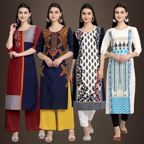 Fancy Crepe Kurtis For Women Pack Of 5