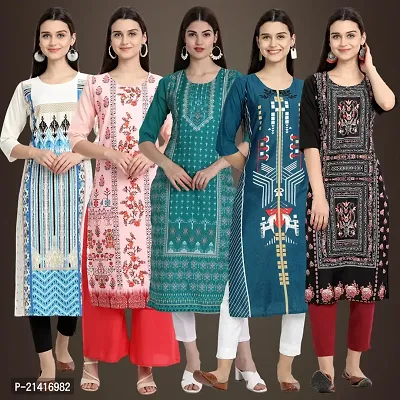 Fancy Crepe Kurtis For Women Pack Of 5