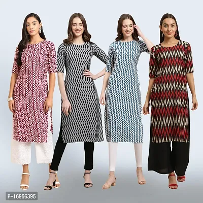 Women Stylish Crepe Straight Kurta