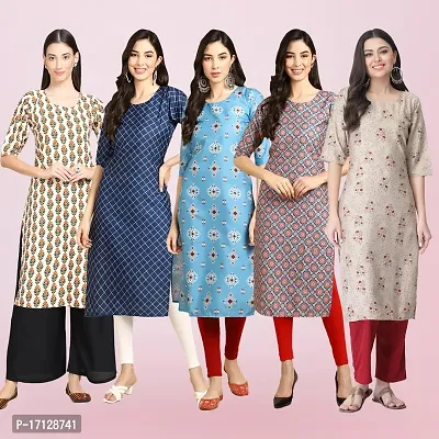 Women Stylish Crepe Printed Straight Kurta-thumb0