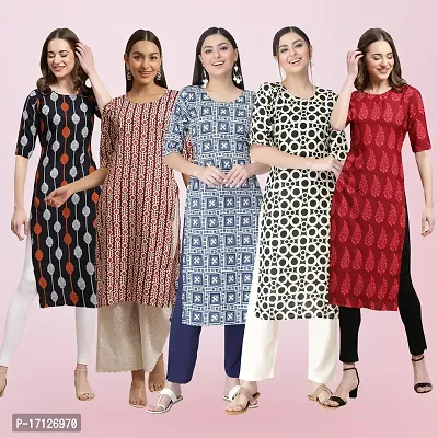 Women Stylish Crepe Printed Straight Kurta-thumb0