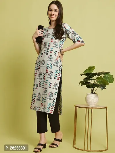 Stylish Crepe Printed Kurta Set For Women-thumb0