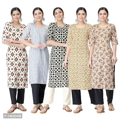 New Crepe Printed Kurtis Combo For Women Pack Of 5