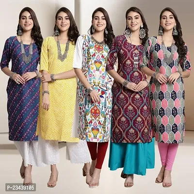 Fancy Crepe Kurtis For Women Pack Of 5-thumb0