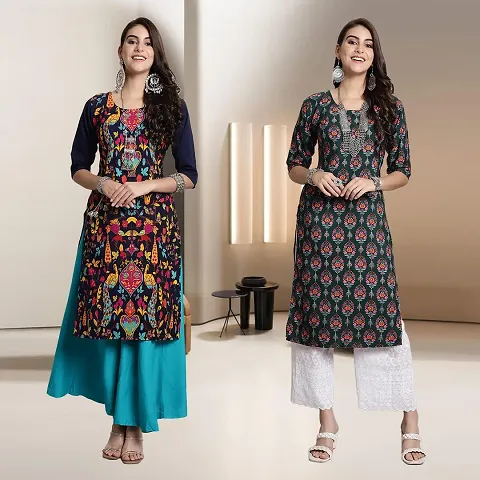 Fancy Rayon Kurtis For Women Pack Of 2