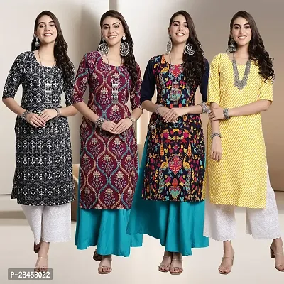 Fancy Crepe Kurtis for Women Pack Of 4-thumb0