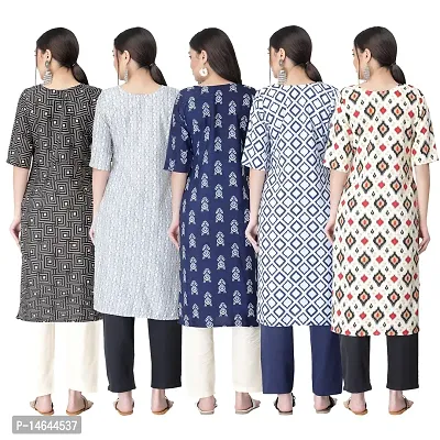 New Crepe Printed Kurtis Combo For Women Pack Of 5-thumb2