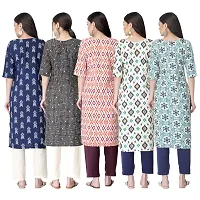 New Crepe Printed Kurtis Combo For Women Pack Of 5-thumb1