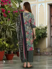 Stylish Cotton Blend Printed Kurta With Pant And Dupatta Set For Women-thumb2