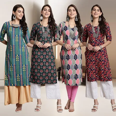 Fancy Crepe Kurtis for Women Pack Of 4