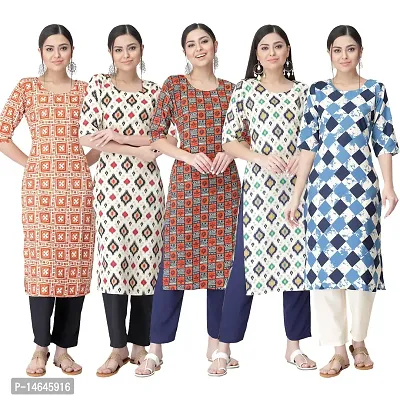 New Crepe Printed Kurtis Combo For Women Pack Of 5