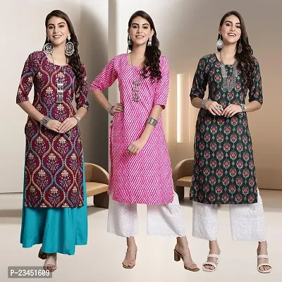 Fancy Rayon Kurtis For Women Pack Of 3