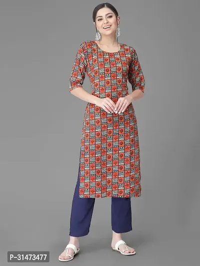 Stylish Multicoloured Crepe Printed Kurta Bottom Set For Women-thumb2