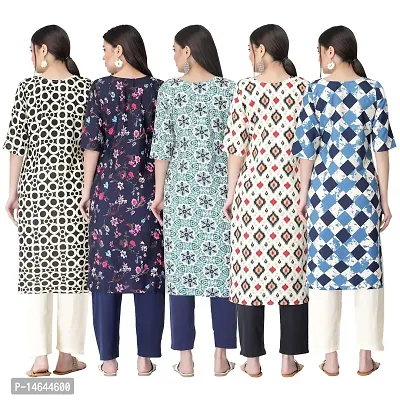 New Crepe Printed Kurtis Combo For Women Pack Of 5-thumb2