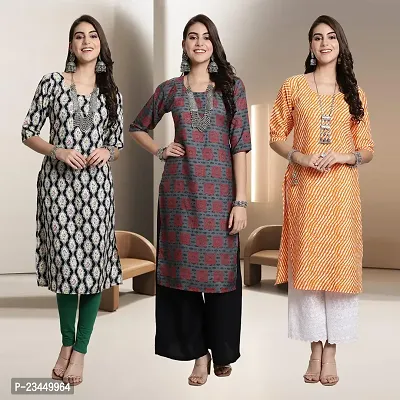 Fancy Rayon Kurtis For Women Pack Of 3-thumb0