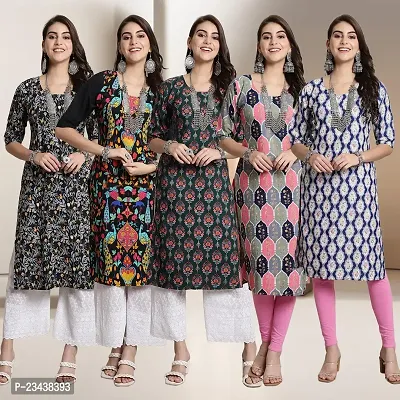 Fancy Crepe Kurtis For Women Pack Of 5-thumb0