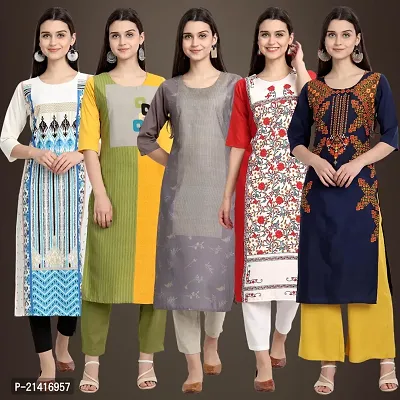 Fancy Crepe Kurtis For Women Pack Of 5