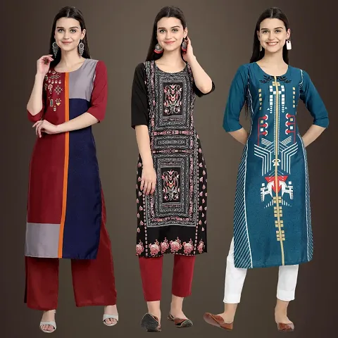 Fancy Crepe Kurtis for Women Pack Of 3