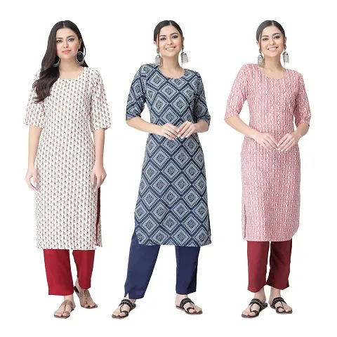 Classic Crepe Kurtis For Women Combo Pack Of 3