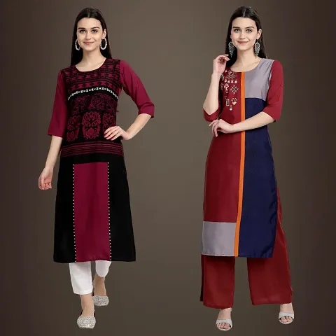 Fancy Crepe Kurtis Pack Of 2