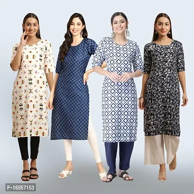 Women Stylish Crepe Straight Kurta