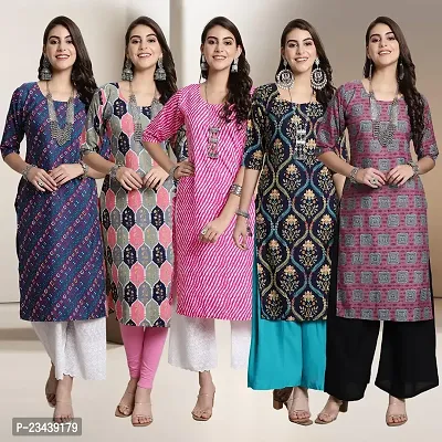 Fancy Crepe Kurtis For Women Pack Of 5