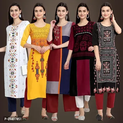 Fancy Crepe Kurtis For Women Pack Of 5