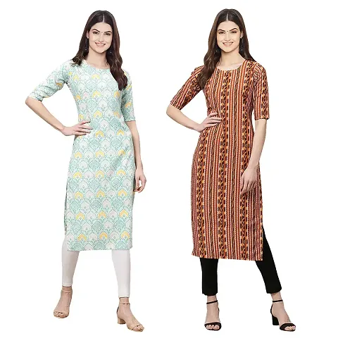 Stylish Crepe Printed Kurti - Pack of 2