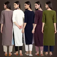 Fancy Crepe Kurtis For Women Pack Of 5-thumb1