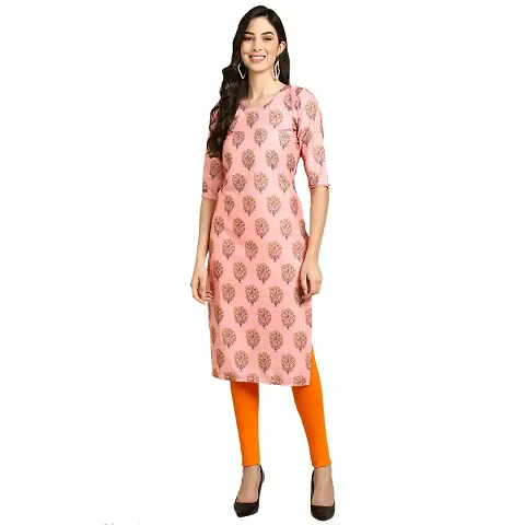 Stylish Women Crepe Baby Color Block Straight Kurti