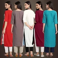 Fancy Crepe Kurtis For Women Pack Of 5-thumb1