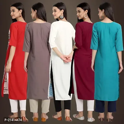 Fancy Crepe Kurtis For Women Pack Of 5-thumb2