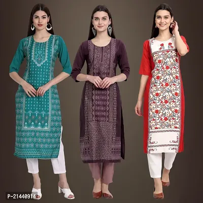 Fancy Crepe Kurtis for Women Pack Of 3-thumb0