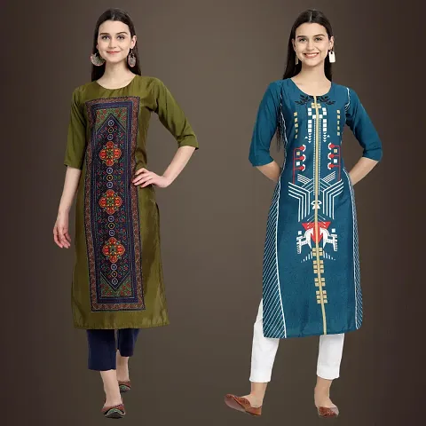 Best Trendy Crepe Printed Kurti - Combo Of 2