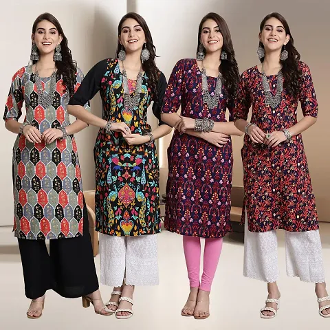 Fancy Crepe Kurtis for Women Pack Of 4