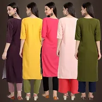 Fancy Crepe Kurtis For Women Pack Of 5-thumb1