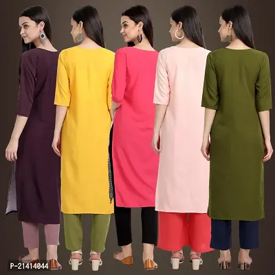 Fancy Crepe Kurtis For Women Pack Of 5-thumb2