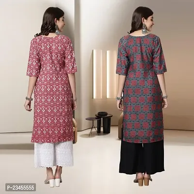 Fancy Rayon Kurtis For Women Pack Of 2-thumb2