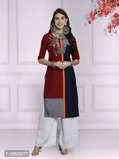 Stylish Multicoloured Crepe Stitched Kurta For Women Combo Of 2-thumb3