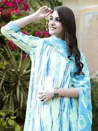 Stylish Cotton Blend Printed Kurta With Pant And Dupatta Set For Women-thumb3