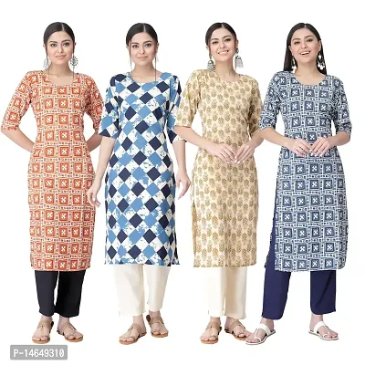 New Crepe Combo Printed Kurtis For Women Pack Of 4