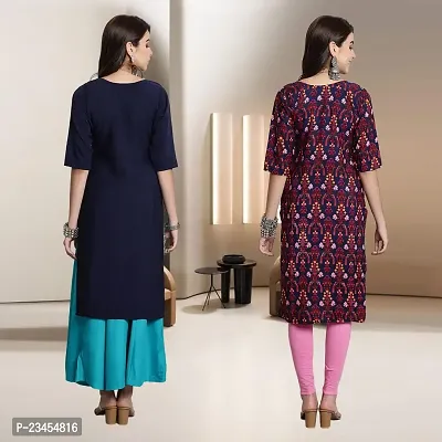 Fancy Rayon Kurtis For Women Pack Of 2-thumb2