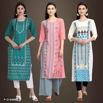 Fancy Crepe Kurtis for Women Pack Of 3-thumb0